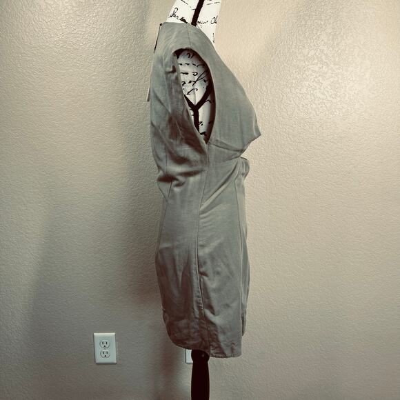 Zara army green twist front cutout mini dress size M chic baddie party bodycon - Picture 10 of 16